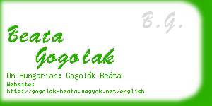 beata gogolak business card