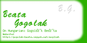beata gogolak business card